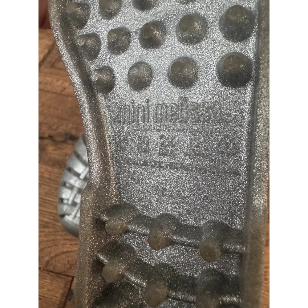 Mini Melissa Possession Sandal Glitter Silver Kids Size 12